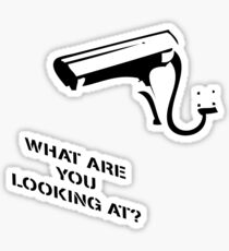 Banksy Inspired CCTV Print What are you looking at Sticker
