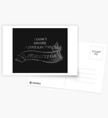 I don't snore i dream i'm motorcycle Postcards