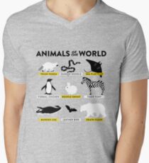 Animals of the world Men's V-Neck T-Shirt