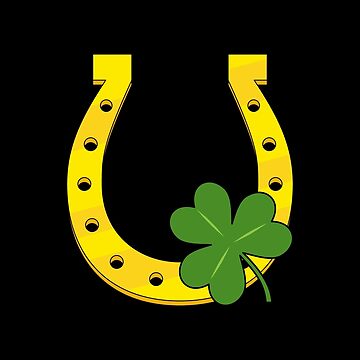 Four Leaf Luck Horseshoe Handmade Horseshoe Decor Good Luck Door