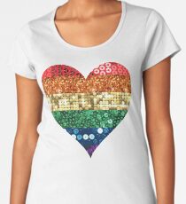 lgbt rainbow heart Women's Premium T-Shirt