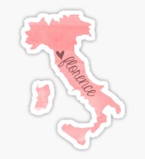 Pink Watercolor Florence Italy Sticker Sticker