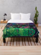 Pyroxene Crystals Thin Section Photography Throw Blanket