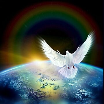 Dove of Peace and Rainbow over Earth | Essential T-Shirt