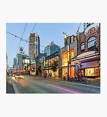 Streets Of Vancouver BC At Night Photographic Print