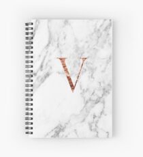 Monogram rose marble V Spiral Notebook