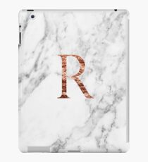Monogramm Rosenmarmor R iPad-Hülle & Klebefolie