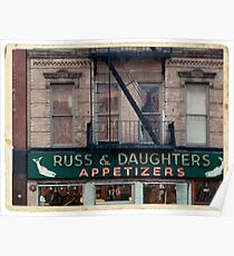 Russ & Daughters Appetizers in the Lower East Side - Kodachrome Postcard Poster