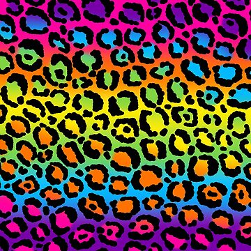 Artwork thumbnail, 1997 Neon Rainbow Leopard Print  by creepygirlclub
