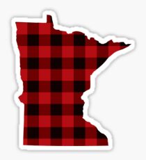 Red Plaid Minnesota Sticker