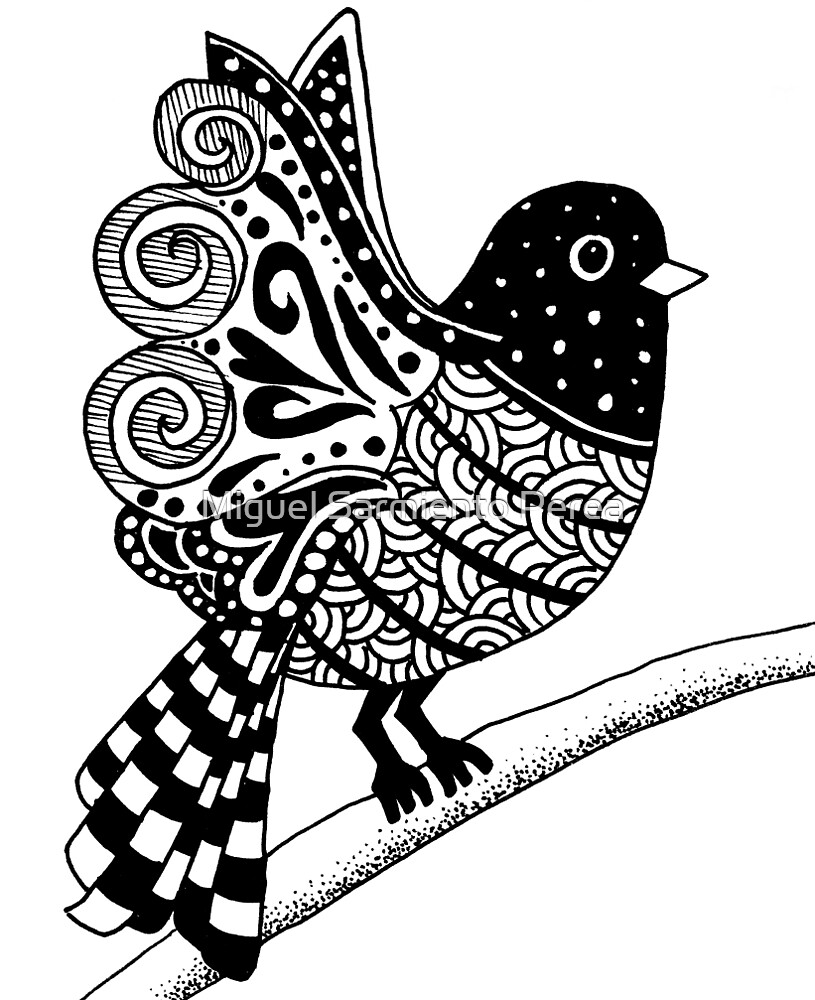 "Zentangle Bird" by Miguel Sarmiento Perea Redbubble