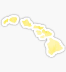 Yellow Watercolor Hawaii Sticker