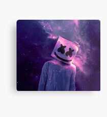 Marshmello Galaxy Purple Metal Print
