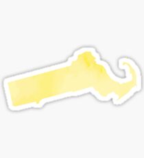 Yellow Watercolor Massachusetts Sticker