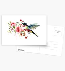 Kolibri und Blumen Postkarten