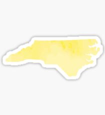Yellow Watercolor North Carolina Sticker