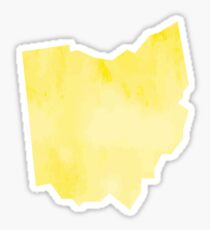 Yellow Watercolor Ohio Sticker