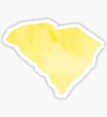 Yellow Watercolor South Carolina Sticker