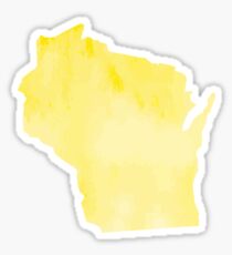 Yellow Watercolor Wisconsin Sticker
