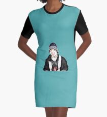 Life Is Smile Graphic T-Shirt Dress