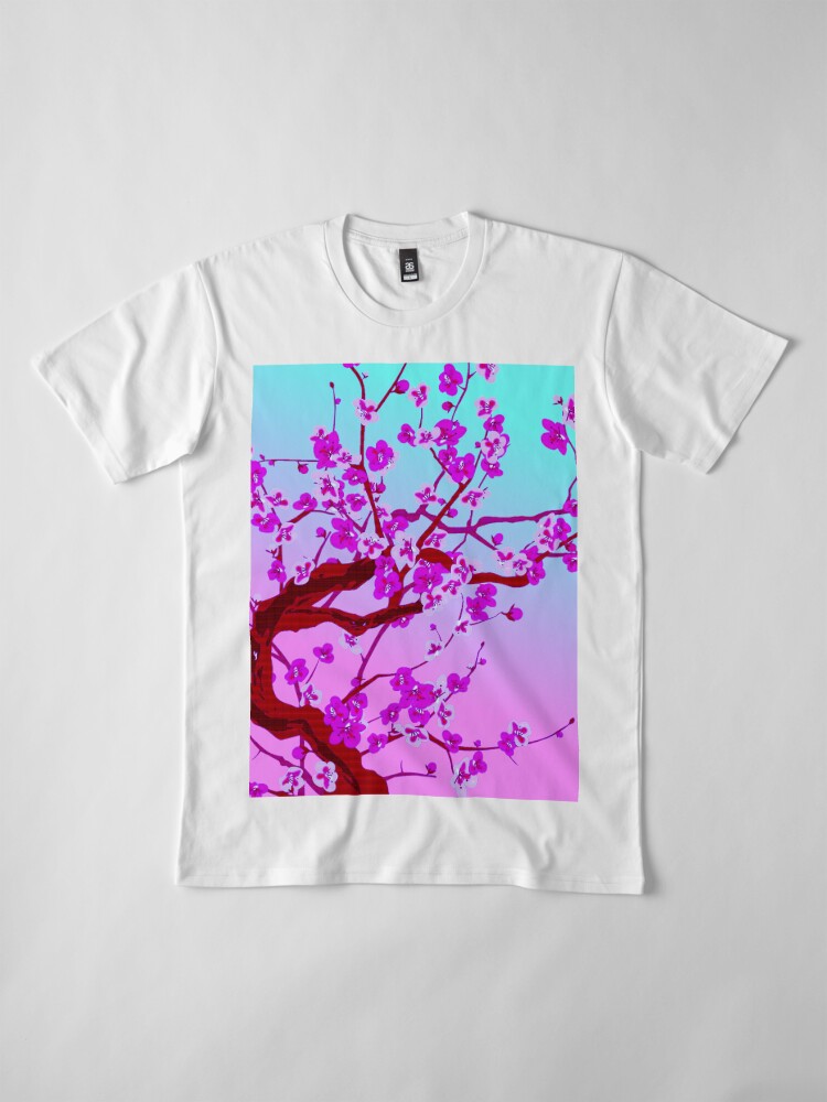 Vaporwave Japan Style Japanese Cherry Blossom Sakura Long Sleeve T-Shirt