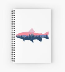 Fish Sunset Tree line Spiral Notebook