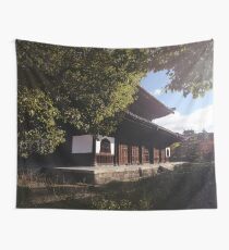 Morning sunrise scenery at Kenninji historic Zen Buddhist temple in Gion district Kyoto art photo print Wall Tapestry