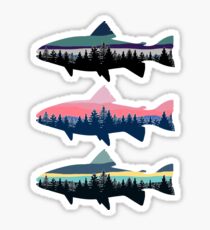 3 Tree line Fish Sticker