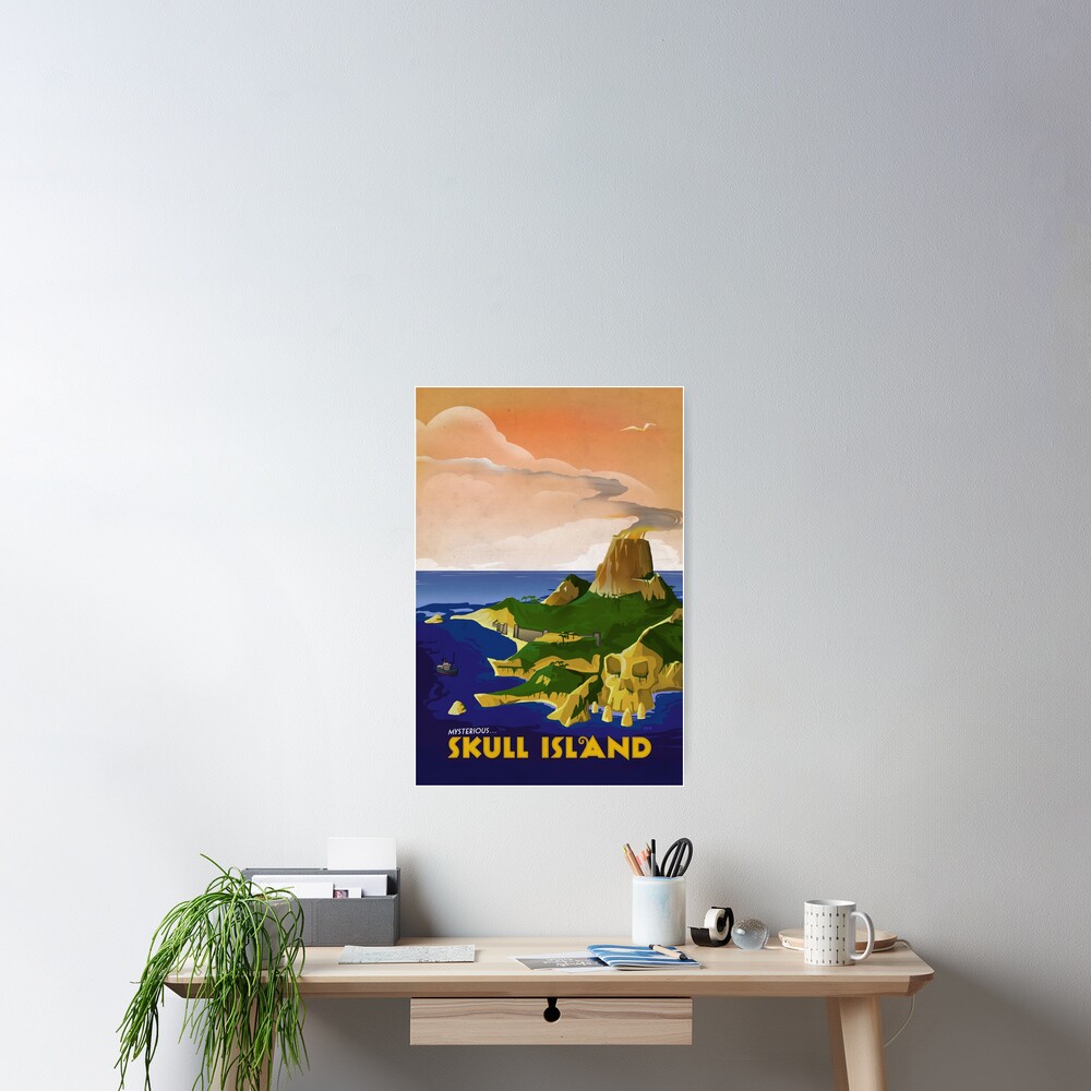 Skull Island - King Kong Retro Travel Poster Poster