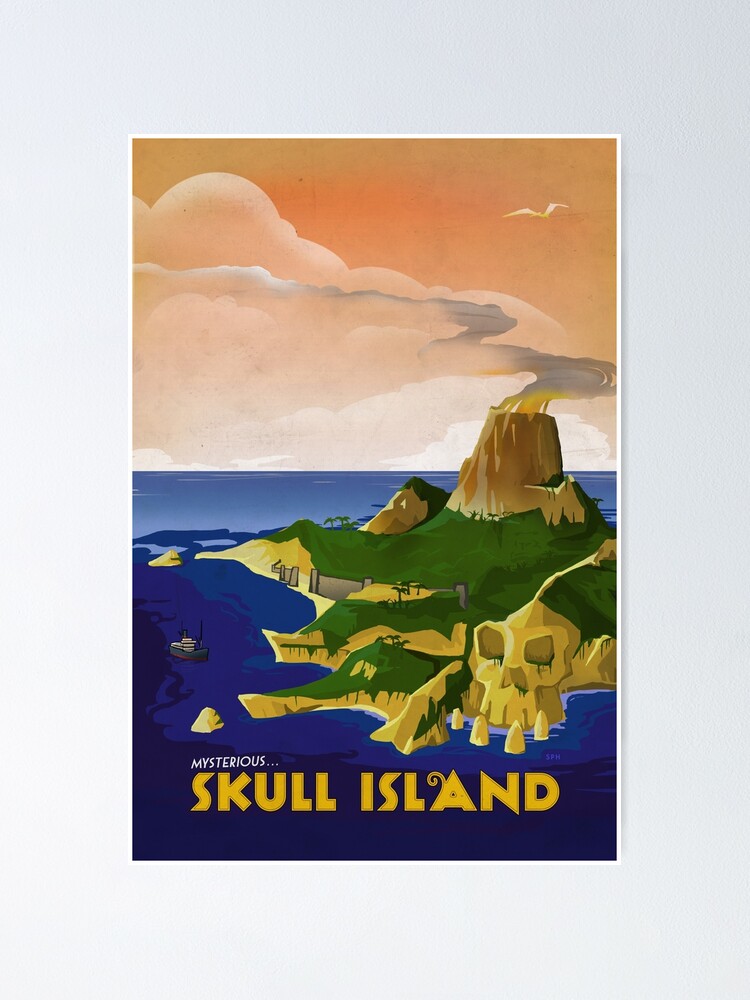 Alternate view of Skull Island - King Kong Retro Travel Poster Poster