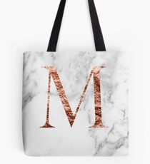 Monogram rose marble M Tote Bag