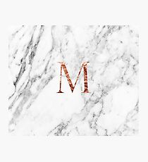 Monogram rose marble M Photographic Print