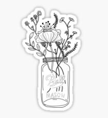 Wildflowers in a Mason Jar Sticker