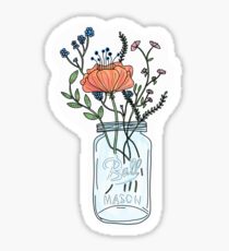 Watercolor Flowers in a Mason Jar Sticker