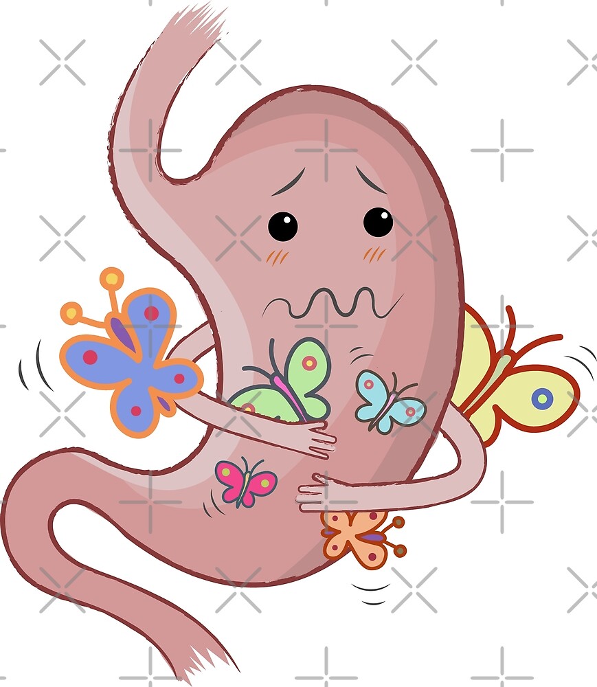 "Stomach with butterflies" by portokalis Redbubble