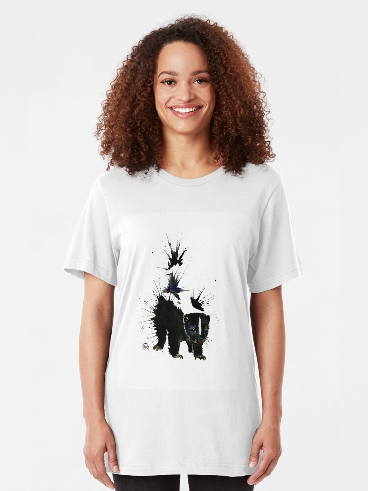  T  shirt   Skunk Tache d encre   par WhitehouseArt 