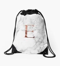 Monogram rose marble E Drawstring Bag