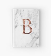 Monogram rose marble B Hardcover Journal