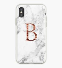 Monogram rose marble B iPhone Case