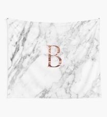 Monogram rose marble B Wall Tapestry
