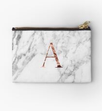 Monogram rose marble A Studio Pouch