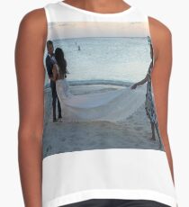 #Wedding #beach #water #sea #sand #people #travel #fun #romance #summer #enjoyment #horizontal #colorimage #watersedge #women #leisureactivity #recreationalpursuit #vacations #traveldestinations Contrast Tank