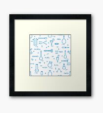 Chemistry, biology. Scientific, education elements Framed Print