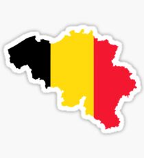 Belgium Flag Map Sticker