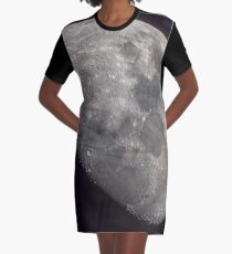 Gibbous Mond wachsen T-Shirt Kleid