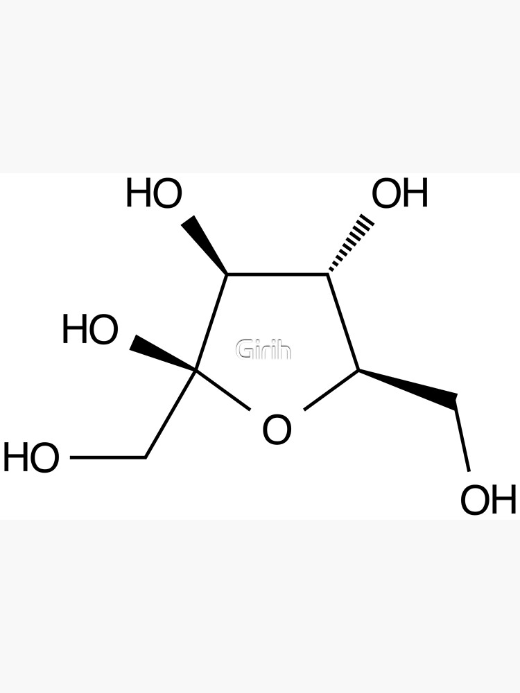 Fruit Molecule Canvas Fructose Structure | Print Chemical Sugar