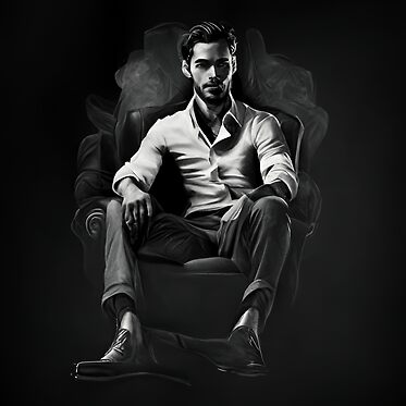 Dark Man seating on Chair