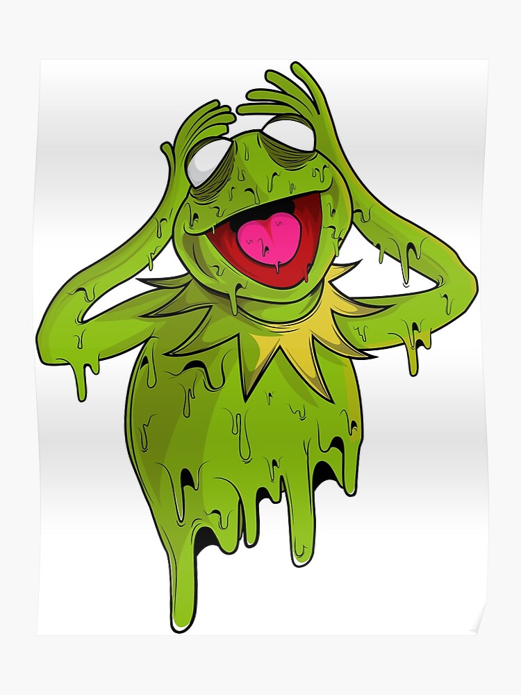 Melting Zombie Kermit The Frog Poster