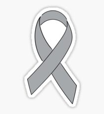 Grey Awareness Ribbon Sticker