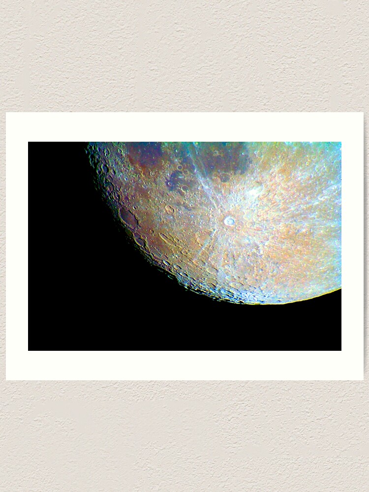 Alternate view of lunar south region Art Print